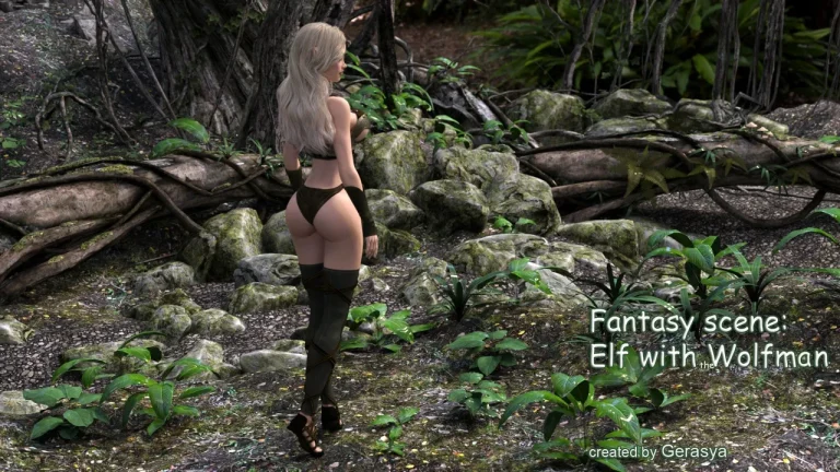 Fantasy Scene – Elf With Wolfman Fantasy Scene - Elf With Wolfman